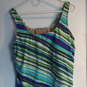L.L. Bean Striped Tankini Top Plus Size